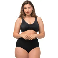 Ulla Popken Damen große Größen Übergrößen Plus Size T-Shirt, V-Ausschnitt, Relaxed, Halbarm schwarz 42+ 515283100-42+