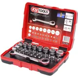 KS Tools 1/4'' + 11 mm Durchgangs-Steckschlüssel- und Bit-Satz, 31-tlg.