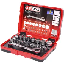 KS Tools 1/4'' + 11 mm Durchgangs-Steckschlüssel- und Bit-Satz, 31-tlg.