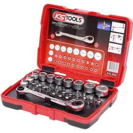 KS Tools 1/4'' + 11 mm Durchgangs-Steckschlüssel- und Bit-Satz, 31-tlg.