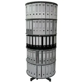 REEF Ordnerdrehsäule hellgrau bis zu 120 Ordner, Etagen einzeln drehbar, H: 193,0 cm