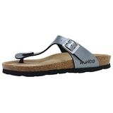 ROHDE Zehentrenner Pantolette Metallic-Optik Alba 5600, Größe:38 EU, Farbe:Grau