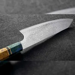 Muxel Santoku Damastmesser - exklusives Profimesser – 62 Schichten Damaststahl – jeder Holzgriff ein Unikat