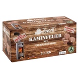 Favorit JUMBO 2,5 kg in wiederverschließbarer Faltschachtel aus Naturholz und Wachs (Kamin), Holz