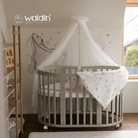 Waldin Babybett OWAL Kinderbett 7in1 mit Matratze, mitwachsendes Kinder-Bett