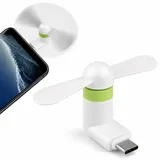 USB C Handy Ventilator für Xiaomi 17 17T 15 15T 14 14T 13 13T 12 12T Ultra Redmi Note Pro Pro+ USB-C Mini Fan Reise Lüfter Kühler Weiß - Weiß