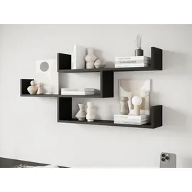 Mirjan24 Wandregal Trio 119 x 18 x 55 cm Schwarz