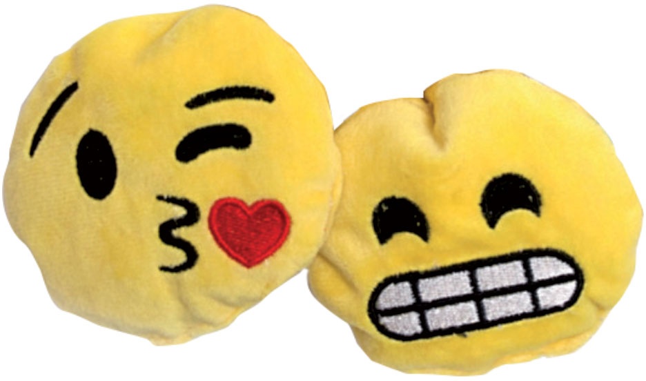 Aumüller Emojis Baldrian-Katzenspielkissen - 2 Stück (9 cm)