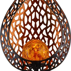 ETC Shop LED Flammen Optik Glas Außen-Solarstrahler 2er Set