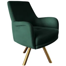 Fun Möbel Sessel VALERIE in Stoff Stoff Elisa Velvet Flaschengrün