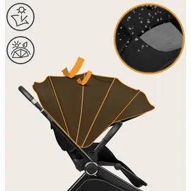 lionelo MIKA PLUS 3in1 bis 38 Monate (22kg), XXL-Verdeck mit UPF50+, 3-stufige Verstellung des Elterngriffs - Black Onyx - Schwarz