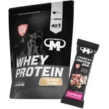 1kg Mammut Whey Protein Eiweißshake - Set inkl. Protein Shaker, Riegel, Powderbank oder Tasse (Caramel Cream, Mammut Protein Bar - Raspberry)