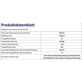 biomasa on Plamen Amity 3 Gusseisen Schwarz/Abdeckplatte Gusseisen