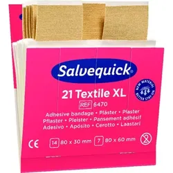 Salvequick Nachfüllpack 6x 21 Pflaster Textile XL für Wundabdeckung
