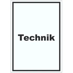 Technik Aufkleber mit Text Hauswirtschaftsraum hochkant A3 (297x420mm)
