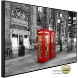 Papermoon Infrarotheizung "Telefonzelle, London" Heizkörper Gr. B/H/T: 120 cm x 60 cm x 2,5 cm, 750 W, bunt (kunstmotiv im aluminiumrahmen) Heizkörper