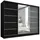 A&J MöbelLand Schiebetürenschrank AURELIA 1 200 x 215 x 59,5 cm Schwarz/Grau