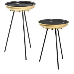 HAKU Möbel Beistelltische-Set Metall schwarz