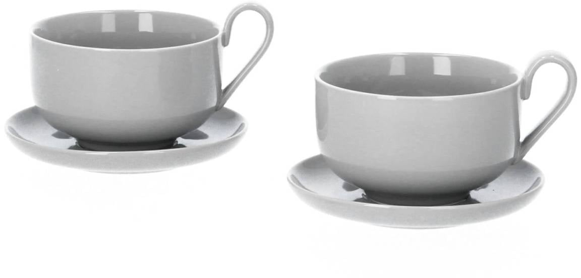 blomus RO 2 Teetassen mit Untertasse 230 ml Porzellan mourning dove