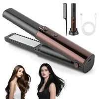 Vicloon Glätteisen Kabellos, 2 in 1 Glätteisen Locken und Glätten, Akku-Haarglätter mit USB-Aufladung und LED-Display, 7 Temperatur (160-220°C), Mini Tragbares Reiseglätteisen, ZY-1016