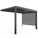 Oviala Pergola, Grau, Metall, Rechteckig, 281x250x403 cm, Sonnen- & Sichtschutz, Pavillons & Pergolas