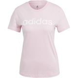 adidas Damen T-Shirt (Short Sleeve) W Lin T, Clear Pink/White, GL0771, 2XS