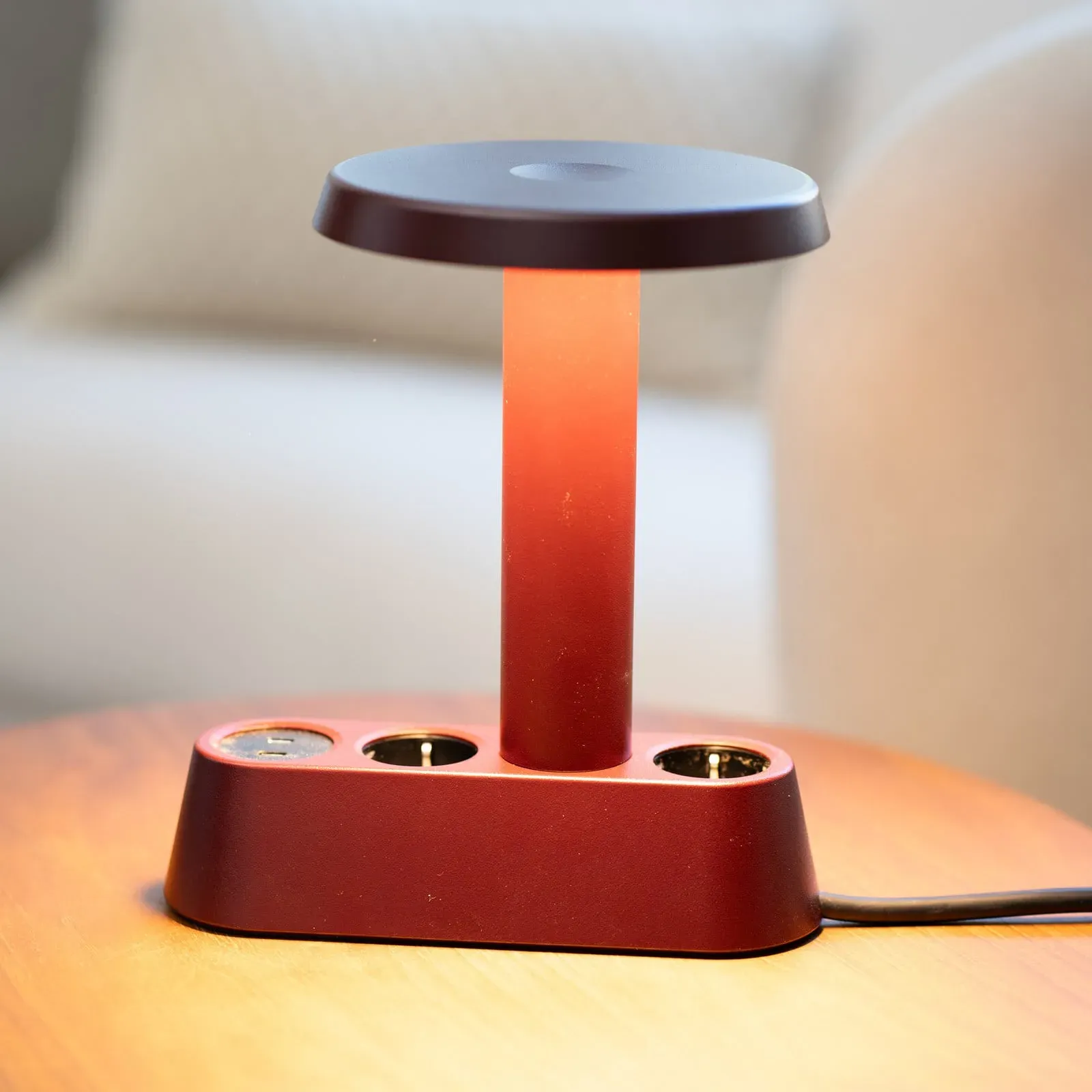 Tischleuchte NOMAD COLLECTION, NOMAD LAMP 01, dimmbar, Rot, für Wohnzimmer, Aluminium, Design - 19.1