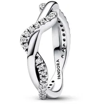 Pandora 193098C01 Damenring Funkelnde Verschlungene Welle, 58/18,5