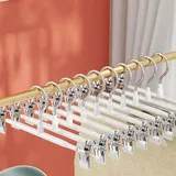 Hosenbügel, 30 cm, robust, mit verstellbaren, rutschfesten Clips, platzsparend, für Hosen, Kleidung, 20 Stück