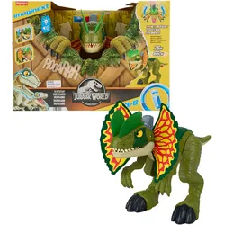 Imaginext Jurassic World Dinosaurier-Spielzeug Schlag-Action Dilophosaurus mit Lichtern und Geräuschen für Kinder