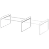 Yamazaki Schuhregal mit 1 Ablage weiß ausziehbar platzsparend schmal Metall Schuhablage für 3-5 Paar Schuhe 40-70x17x25cm "FRAME"