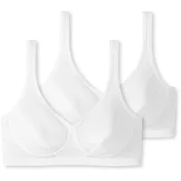 SCHIESSER Damen 2 Pack Cups Bio Baumwolle-95/5 Organic Bustier, weiß_174927, 80B (2er Pack) - 80B