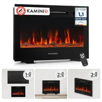 KAMINIO Elektrokamin Marlon - Elektrischer 3-in-1 Kamin mit Heizung, 3D-Flammeneffekt, 12 Flammenfarben, Fernbedienung (24 Zoll)