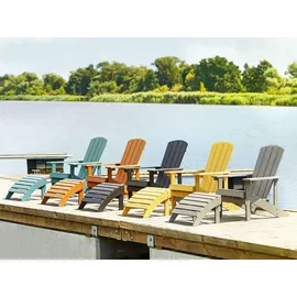 Beliani Gartenstuhl 2 St.  mit Armlehne 59 x 59 x 108 cm dunkelgrau