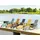 Beliani Gartenstuhl 2 St.  mit Armlehne 59 x 59 x 108 cm dunkelgrau