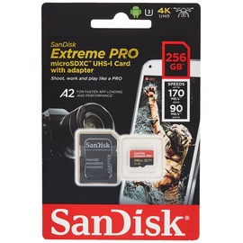 SanDisk Extreme Pro microSDXC UHS-I V30 A2 + SD-Adapter 256 GB