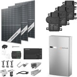 PV-Komplettanlage 10 kWp mit Enphase Mikrowechselrichtern + Stromspeicher 7,0 kWh, 24 Solarmodulen Glas-Glas black frame & Montagesystem Aufdach (* 0% MwSt. gem. §12 Abs. 3 UstG)