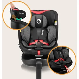 lionelo NAVY i-Size Drehbarer 360o Kindersitz, 40-150 cm, Gruppe 0+1 2 3, vorwärts- und rückwärtsgerichtete Montage, ISOFIX und Stützfuß, Verstellbare Kopfstütze und Rückenlehne, Dri-Seat Einsatz