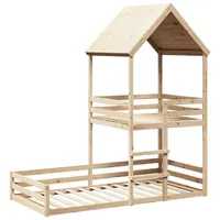 VidaXL Etagenbett mit Dach 80x200 cm Massivholz Kiefer
