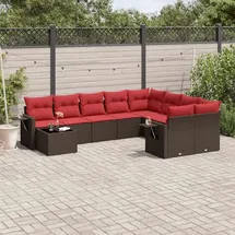 vidaXL Gartensofa-Set 10-tlg. braun