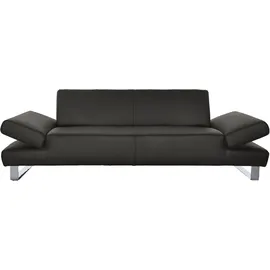 W.Schillig Couch Leder 3-Sitzer Grau