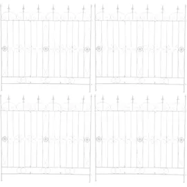 CLP Gartenzäune Mangold 4er Set Metall 60 x 30 cm Weiß