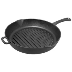 BIOL 26 cm Grill-Bratpfanne aus Gusseisen rund mit Ausgießer