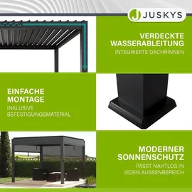 Juskys Lamellendach Tahiti 3 x 4 m inkl. Seitenwand