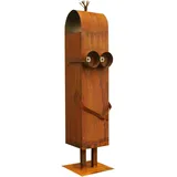 Gartendekoshop24 – Gartendeko Metall Skulptur, Figur Mignions „Kevin“, 100 cm. Rostfigur aus Edelrost für draußen. Gartenfigur aus Rost, Outdoor. Gartenskulptur, Rostskulptur als Geschenkidee.