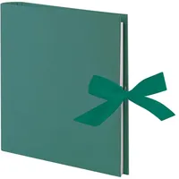 RÖSSLER Fotoalben Ringbuch mit Schleife | Fotoalbum zum Einkleben | Fotobuch zum selbstgestalten | Geschenk hochzeit | Fotoalbum weiße Seiten | 290x290mm | 1 Stück | Farbe: Grün | Blau | Opal