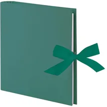 RÖSSLER Fotoalben Ringbuch mit Schleife | Fotoalbum zum Einkleben | Fotobuch zum selbstgestalten | Geschenk hochzeit | Fotoalbum weiße Seiten | 290x290mm | 1 Stück | Farbe: Grün | Blau | Opal