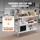 Vevor Lebensmittel-Zubereitungstisch aus Edelstahl, Gewerblicher Küchenarbeitstisch, mit 2 verstellbaren Unterregalen, 457 x 1219 x 864 mm Zubereitungstisch für Grill, Küche, Zuhause