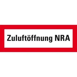 Schild I Feuerwehrzeichen Zuluftöffnung NRA, praxisbewährt, Kunststoff, 297x105mm