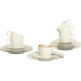 SELTMANN WEIDEN Kaffeeservice SELTMANN WEIDEN "Geschirr-Set, Service Zoè" Geschirr-Sets Gr. 18 tlg., beige (creme) zeitlose Formensprache, Made in Germany, 18 Teile, für 6 Personen